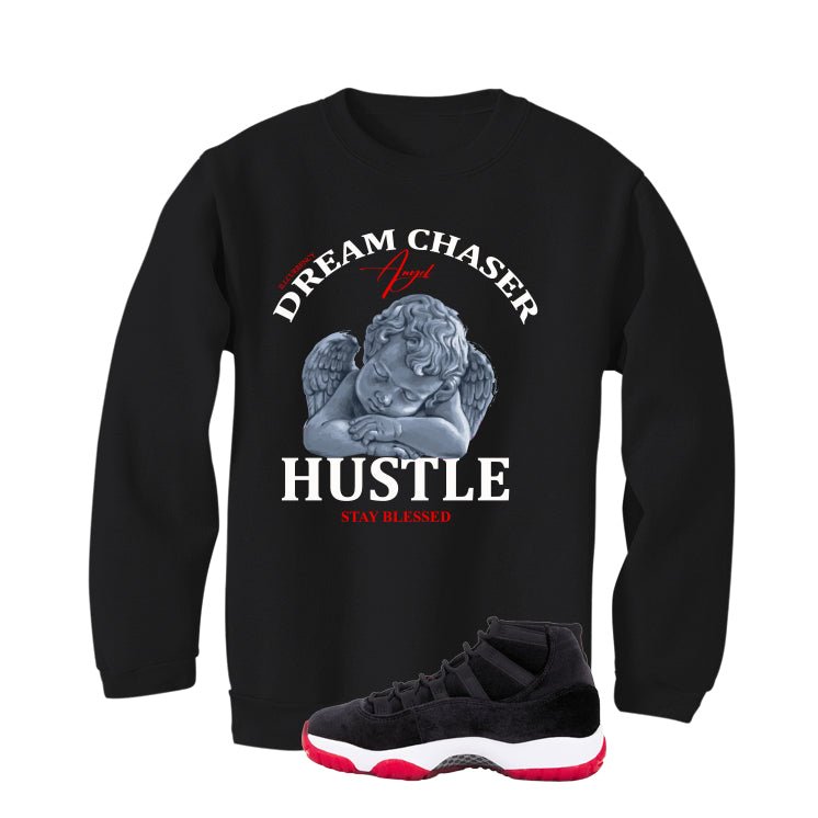 Air Jordan 11 Bred Velvet Black T-Shirt (Dream Chaser Angel)| illcurrency