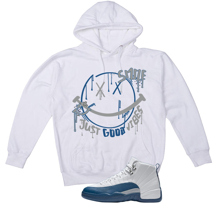 Air Jordan 12 French Blue White T-Shirt (Smile)| illcurrency