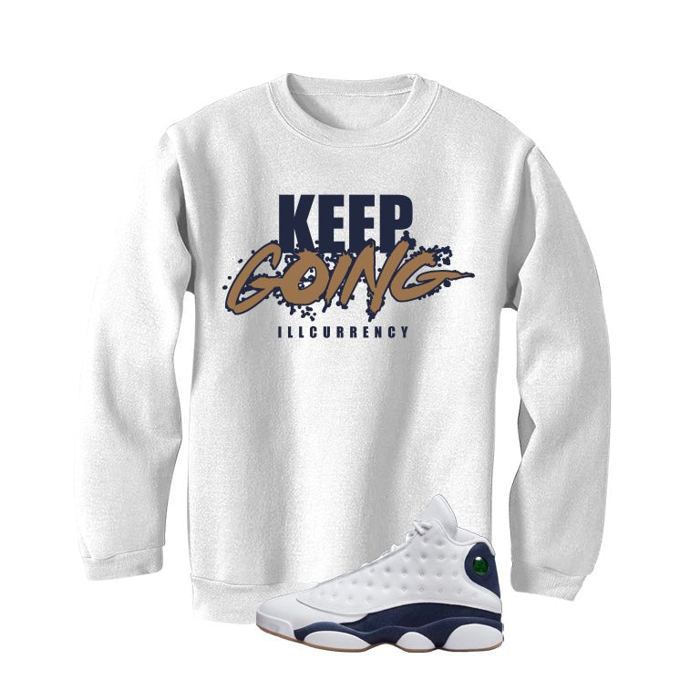 Air Jordan 13 Midnight Navy White T-Shirt (keep Going)| illcurrency