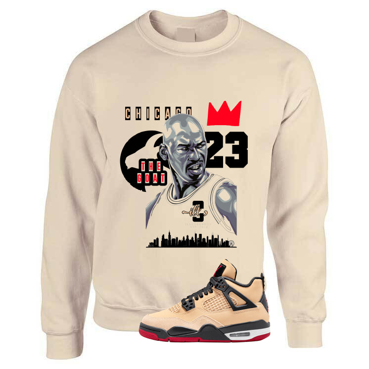 Air Jordan 4 Pizza (GS) Tan T-Shirt (The Goat)| illcurrency