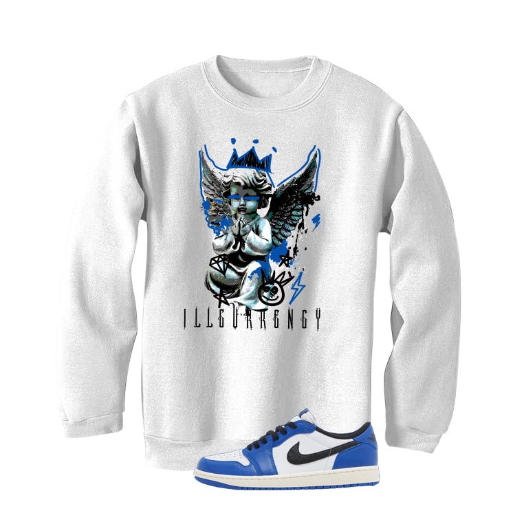 Air Jordan 1 Low OG Game Royal White T-Shirt (Graffiti Angel)| illcurrency
