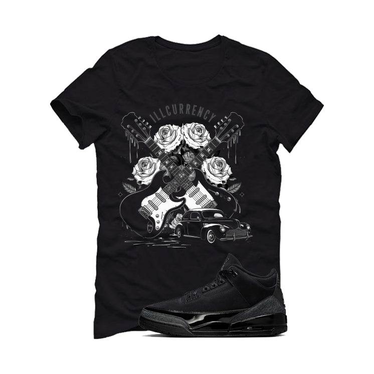 Air Jordan 3 Black Cat Black T-Shirt (Vintage Rock)| illcurrency