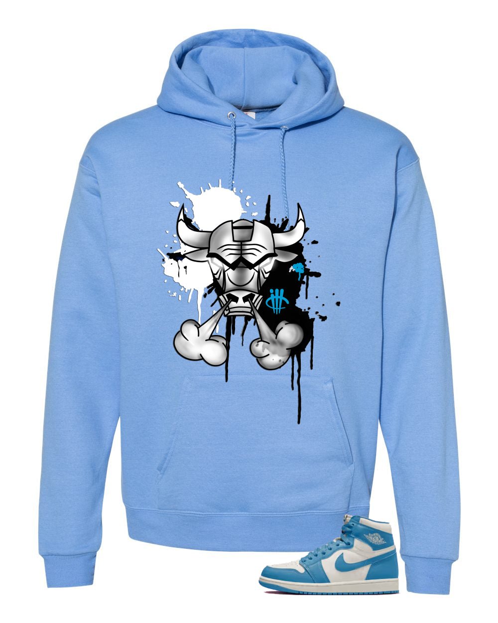 Air Jordan 1 High OG UNC Reimagined Carolina Blue T-Shirt (Iron Bull)| illcurrency