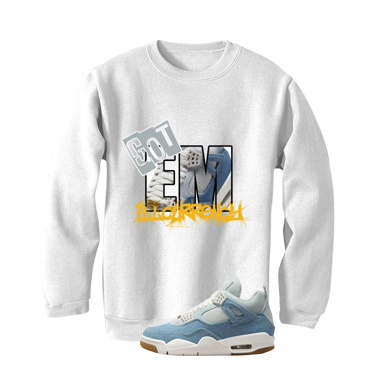 Air Jordan 4 Denim Worn Blue White T-Shirt (GOT EM)| illcurrency