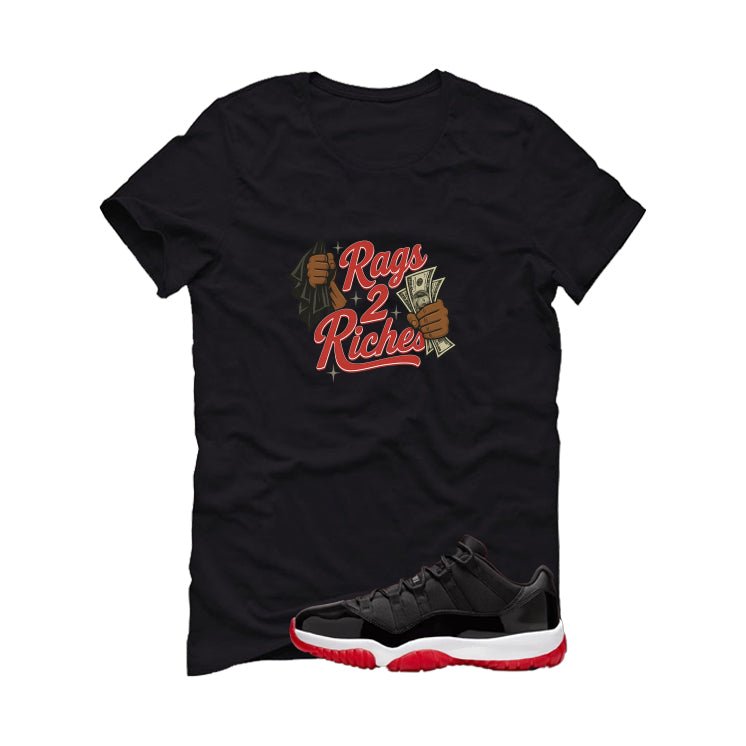 Air Jordan 11 Low Bred Black T-Shirt (rags 2 riches)| illcurrency