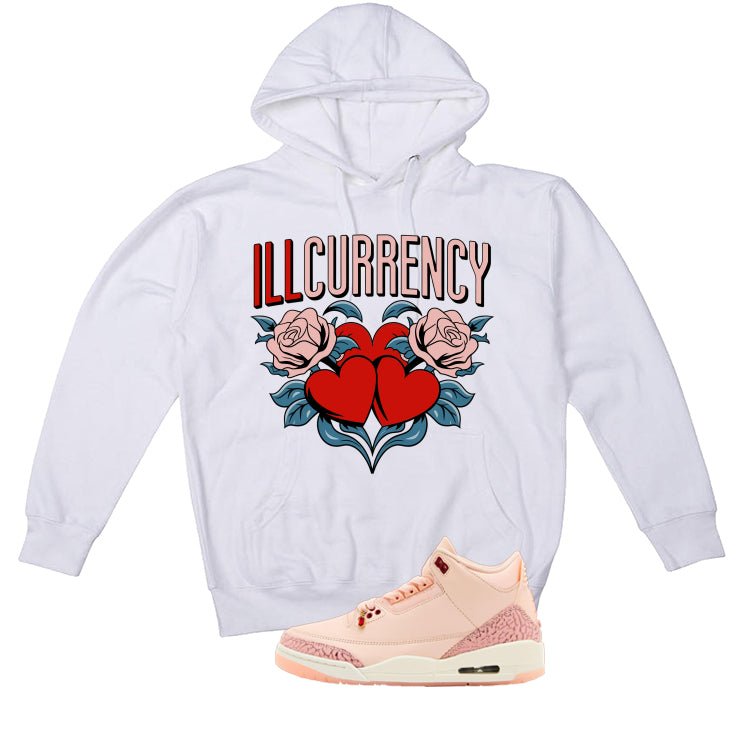 Air Jordan 3 Valentine’s Day White T-Shirt (illcurrency rose hearts)| illcurrency