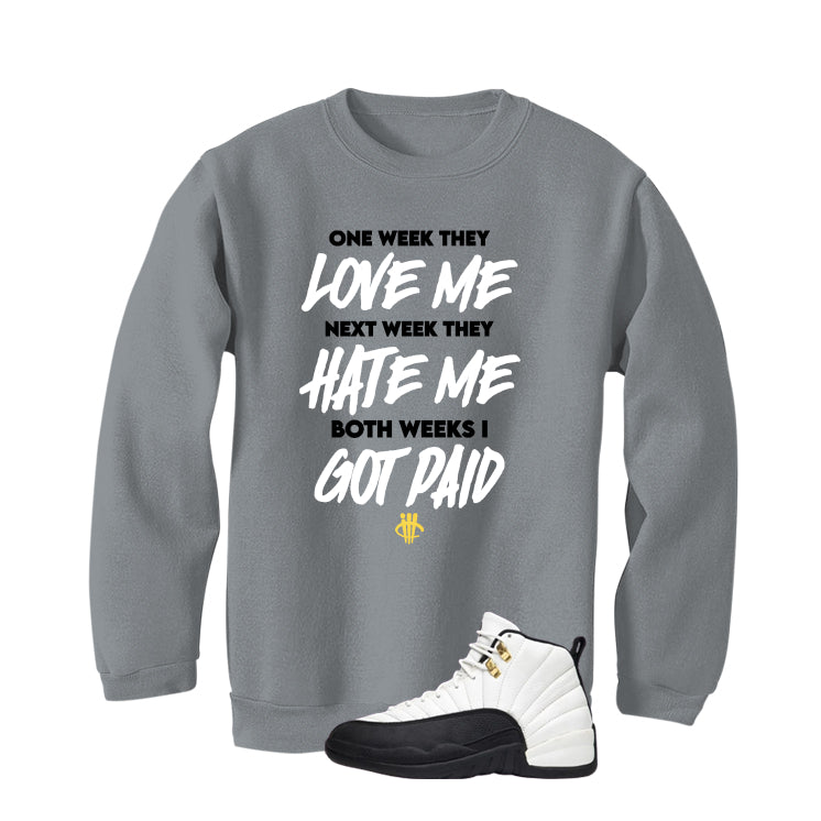 Air Jordan 12 Taxi Matching T-Shirt, Sweatshirts & Hoodies Grey T-Shirt (Paid)| illcurrency