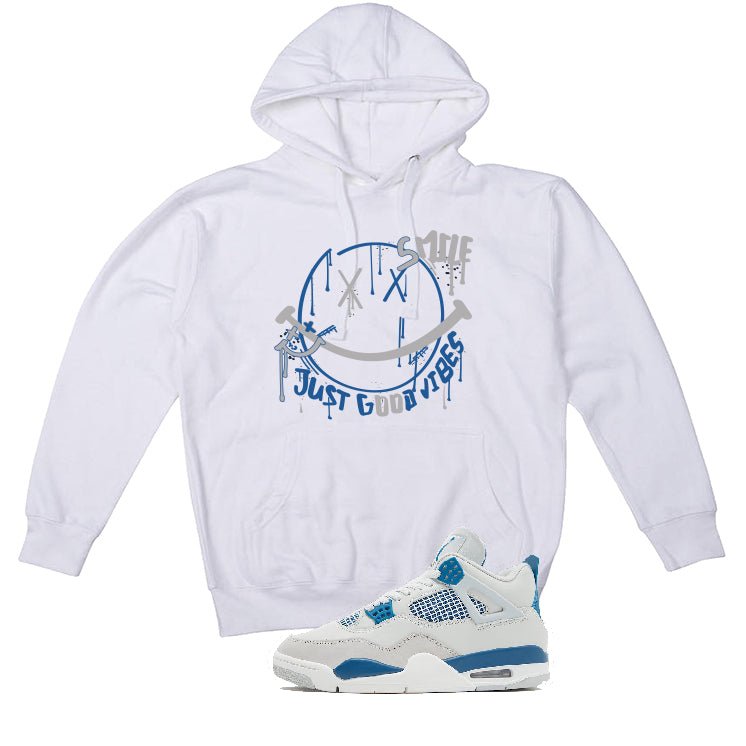 Air Jordan 4 “Military Blue” | illcurrency White T-Shirt (Smile)