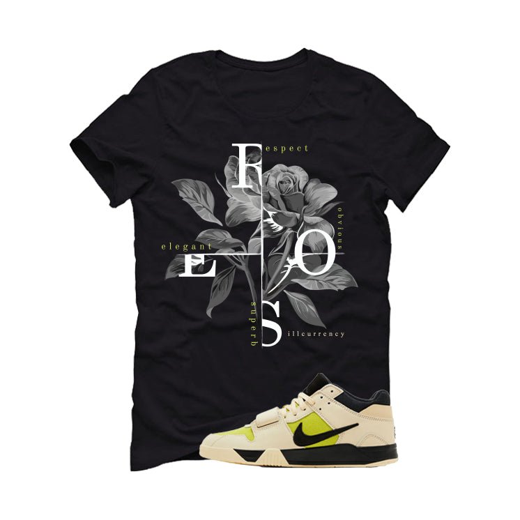 Travis Scott x Jordan Jumpman Jack Bright Cactus Black T-Shirt (Roses)| illcurrency