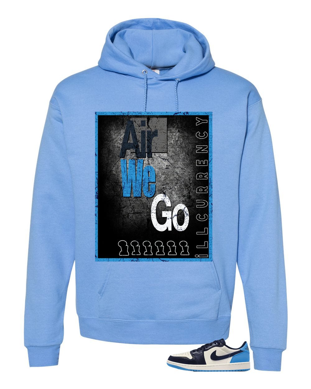 Nike Air Jordan 1 Low OG Obsidian Carolina Blue T-Shirt (Air We Go)| illcurrency