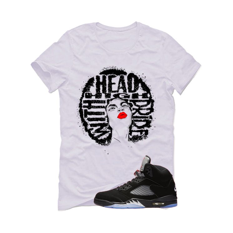 Air Jordan 5 Black Metallic Reimagined White T-Shirt (Head High)| illcurrency