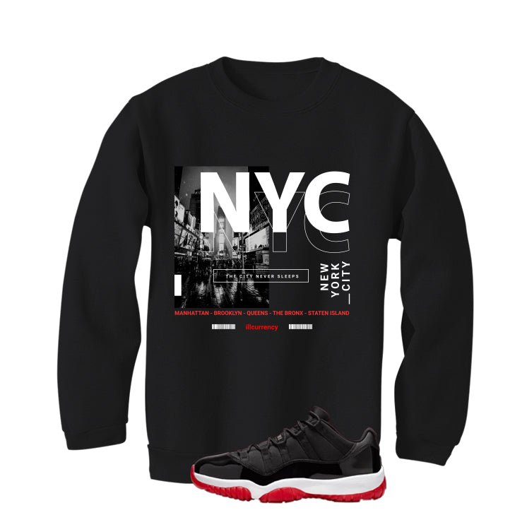 Air Jordan 11 Low Bred Black T-Shirt (City Never Sleeps)| illcurrency