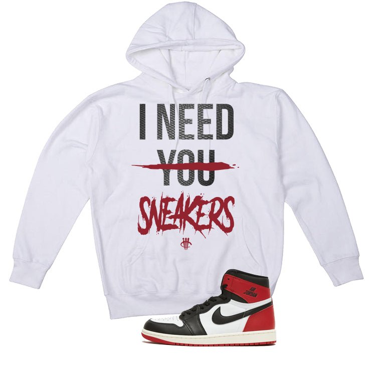 Air Jordan 1 High OG Black Toe Reimagined White T-Shirt (I Need You Sneakers)| illcurrency