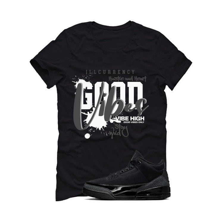 Air Jordan 3 Black Cat Black T-Shirt (Vibes)| illcurrency