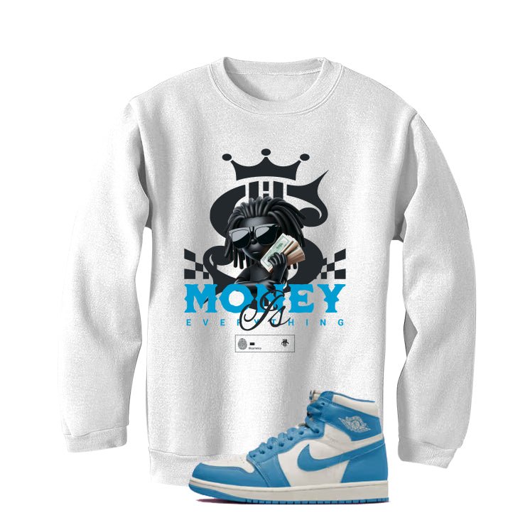 Air Jordan 1 High OG UNC Reimagined White T-Shirt (Money Is Everything)| illcurrency