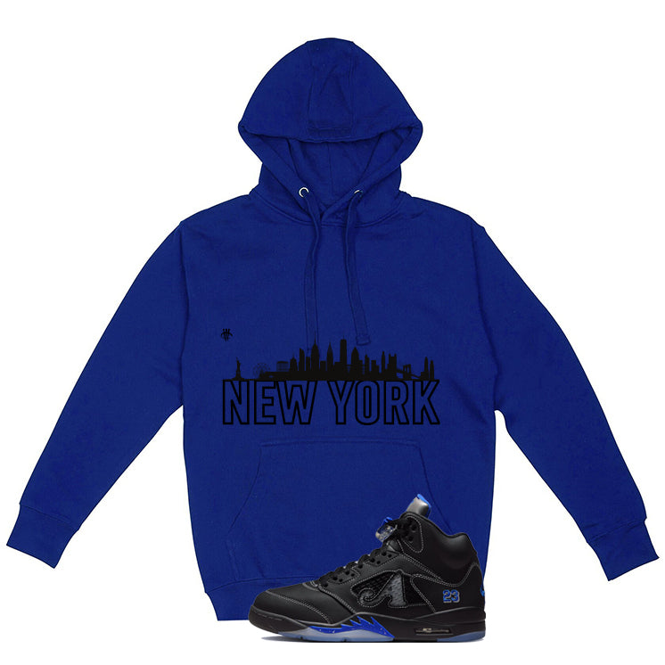 Awake NY x Air Jordan 5 Racer Blue Royal Blue T-Shirt (New York)| illcurrency
