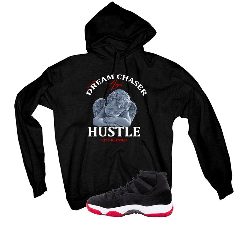 Air Jordan 11 Bred Velvet Black T-Shirt (Dream Chaser Angel)| illcurrency