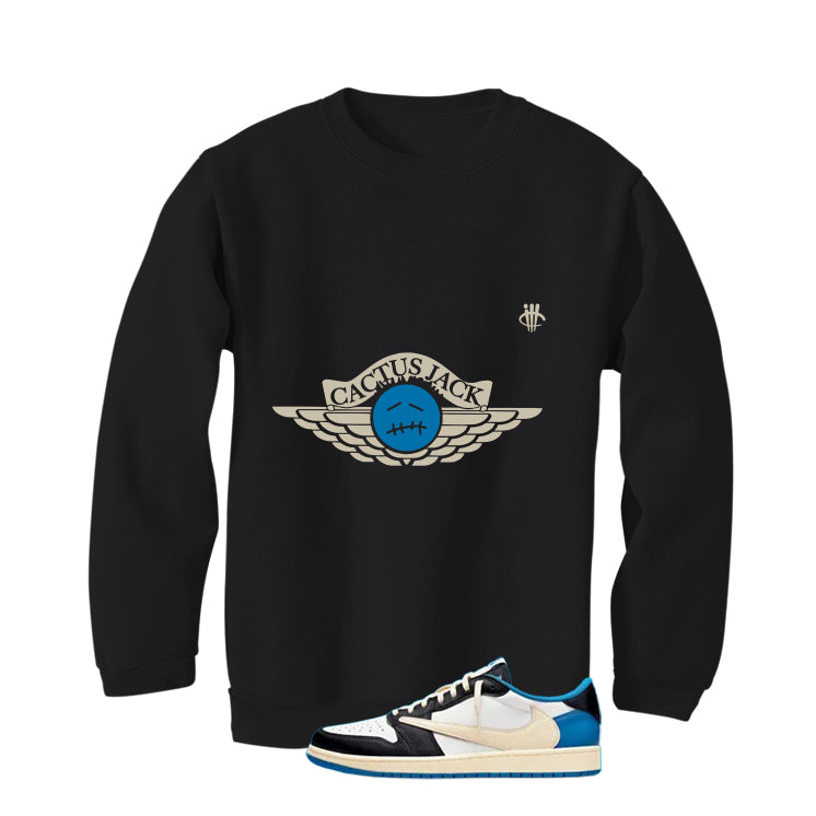 Travis Scott x Fragment x Air Jordan 1 Low OG Matching T-Shirt, Sweatshirts & Hoodies Black T-Shirt (Cactus Jack)| illcurrency