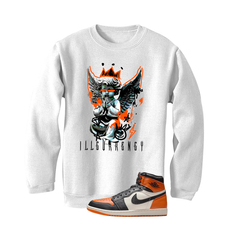 Air Jordan 1 High OG Shattered Backboard White T-Shirt (Graffiti Angel)| illcurrency