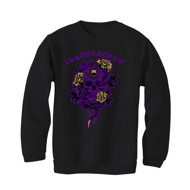 Air Jordan 12 Field Purple - Black T-Shirt (Snake skeleton rose)