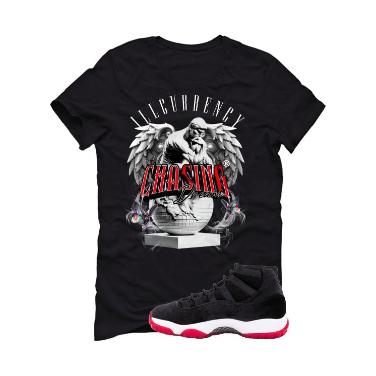 Air Jordan 11 Bred Velvet Black T-Shirt (Chasing Dreams)| illcurrency