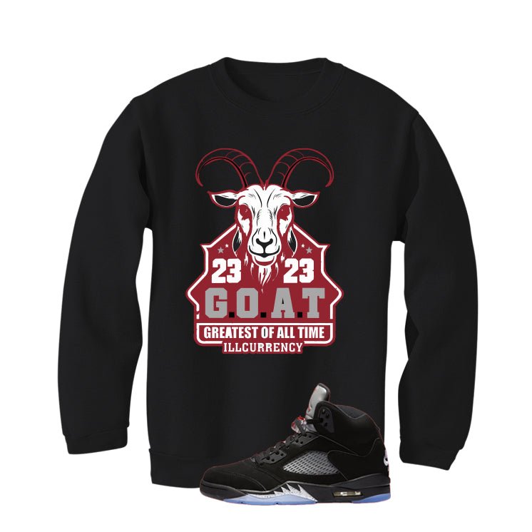 Air Jordan 5 Black Metallic Reimagined Black T-Shirt (GOAT 23)| illcurrency