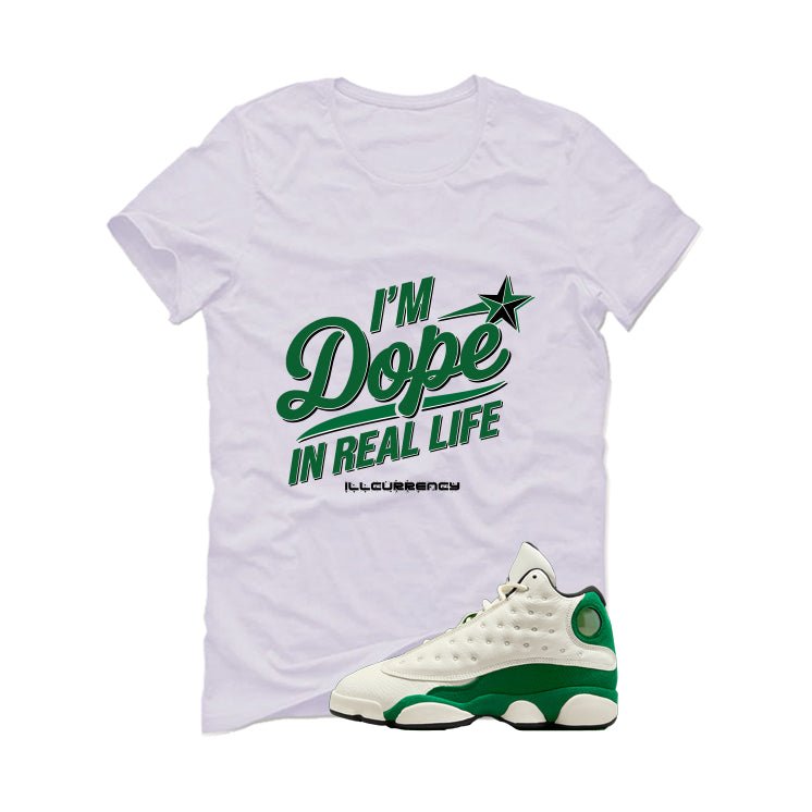 Air Jordan 13 GS Pine Green White T-Shirt (DOPE)| illcurrency