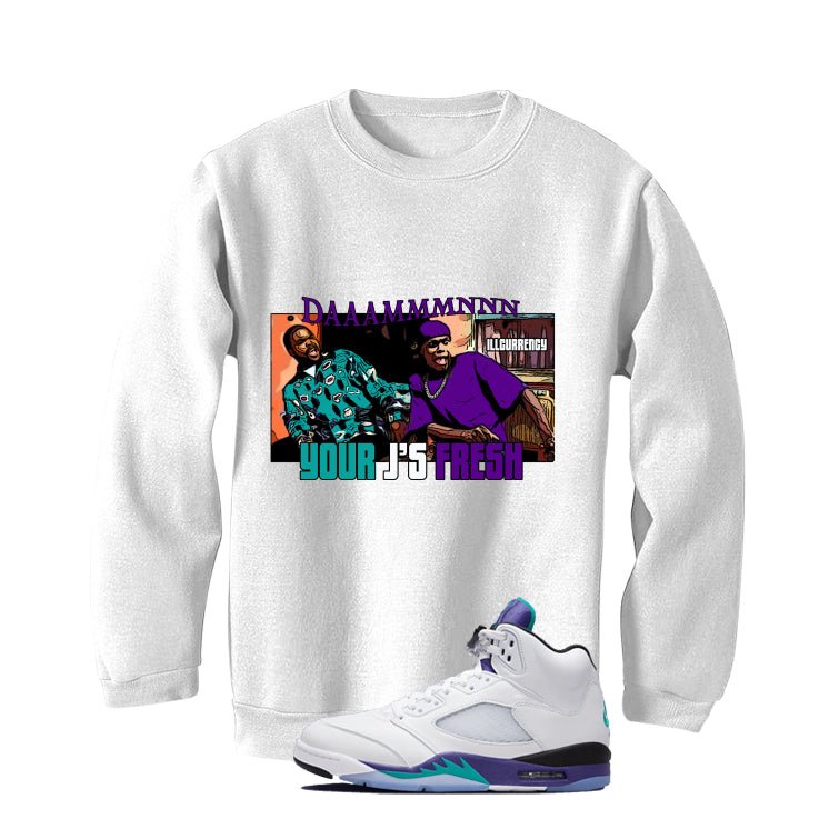 Air Jordan 5 OG Grape White T-Shirt (Damnnnn)| illcurrency