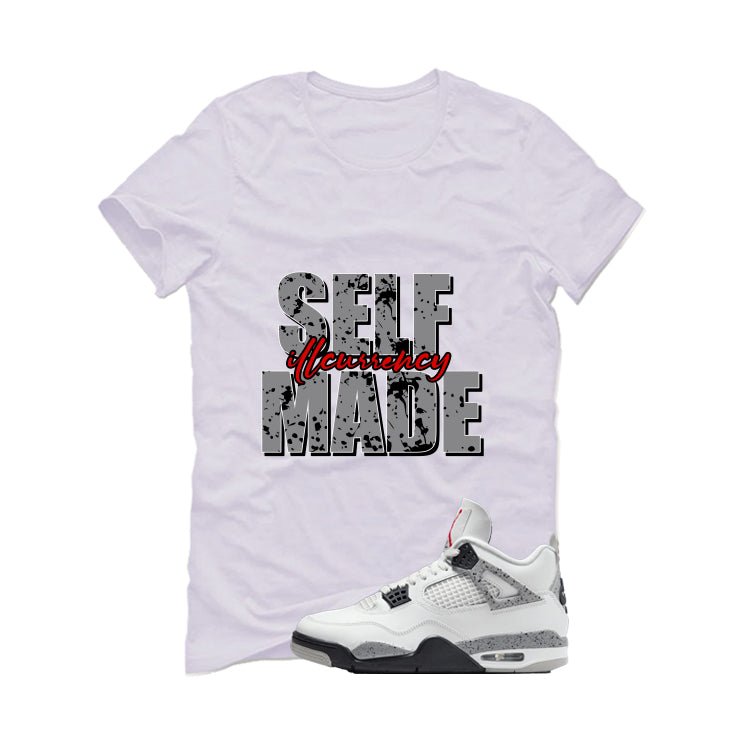Air Jordan 4 White Cement White T-Shirt (Self Made)| illcurrency