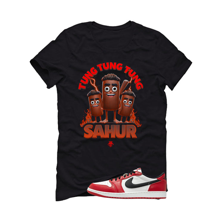 Air Jordan 1 Low OG Chicago Matching T-Shirt, Sweatshirts & Hoodies Black T-Shirt (Tung Tung Tung)| illcurrency