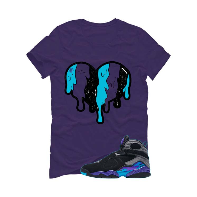 Air Jordan 8 OG Aqua Purple T-Shirt (Heart)| illcurrency