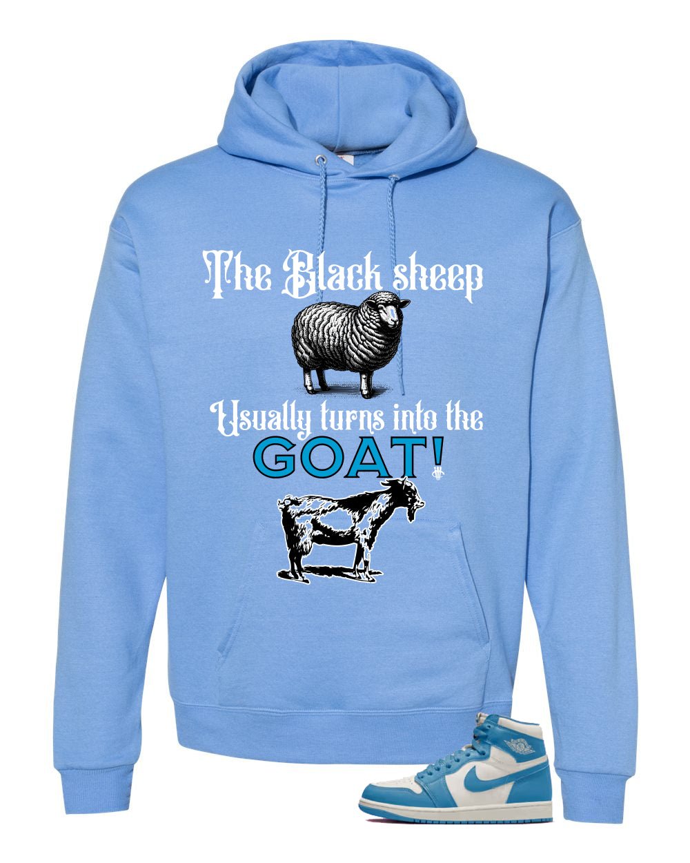 Air Jordan 1 High OG UNC Reimagined Carolina Blue T-Shirt (the black sheep usually turns into the GOAT!)| illcurrency