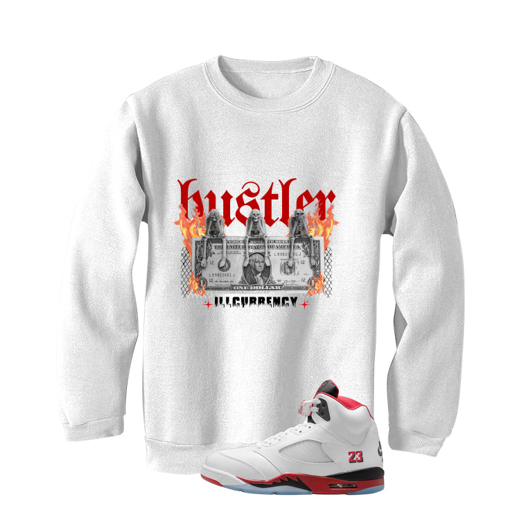 Air Jordan 5 Fire Red Black Tongue White T-Shirt (See No Evil Hustler)| illcurrency