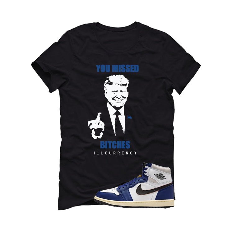 Air Jordan 1 Rare Air Deep Royal Blue Black T-Shirt (Trump you missed)| illcurrency