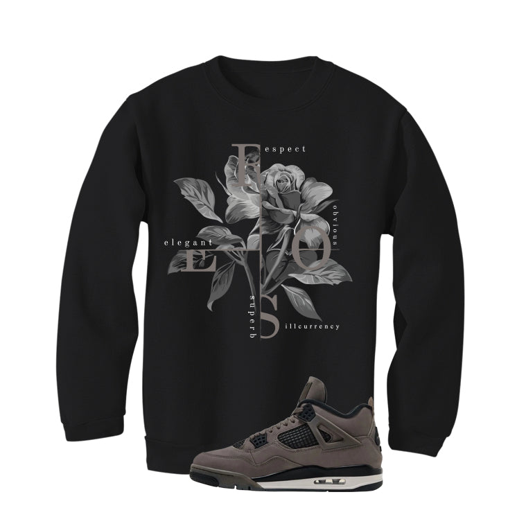 Air Jordan 4 Cave Stone Black T-Shirt (Roses)| illcurrency
