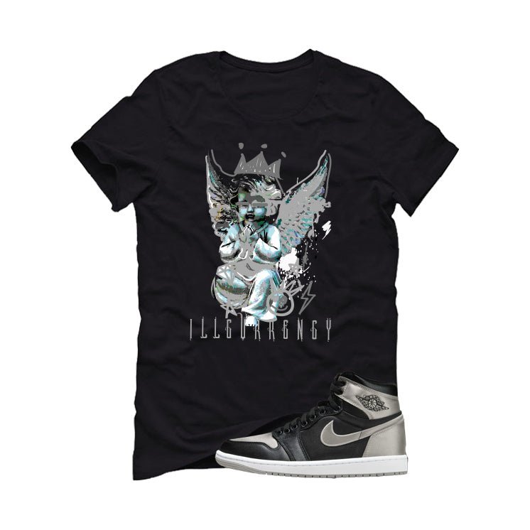 Air Jordan 1 High OG WMNS Satin Shadow Black T-Shirt (Graffiti Angel)| illcurrency