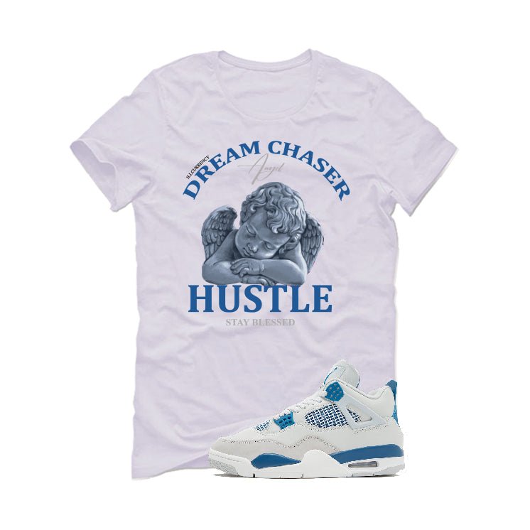 Air Jordan 4 “Military Blue” | illcurrency White T-Shirt (Dream Chaser Angel)