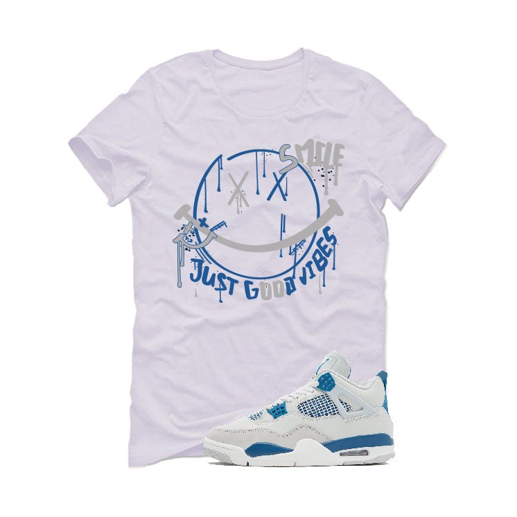 Air Jordan 4 “Military Blue” | illcurrency White T-Shirt (Smile)
