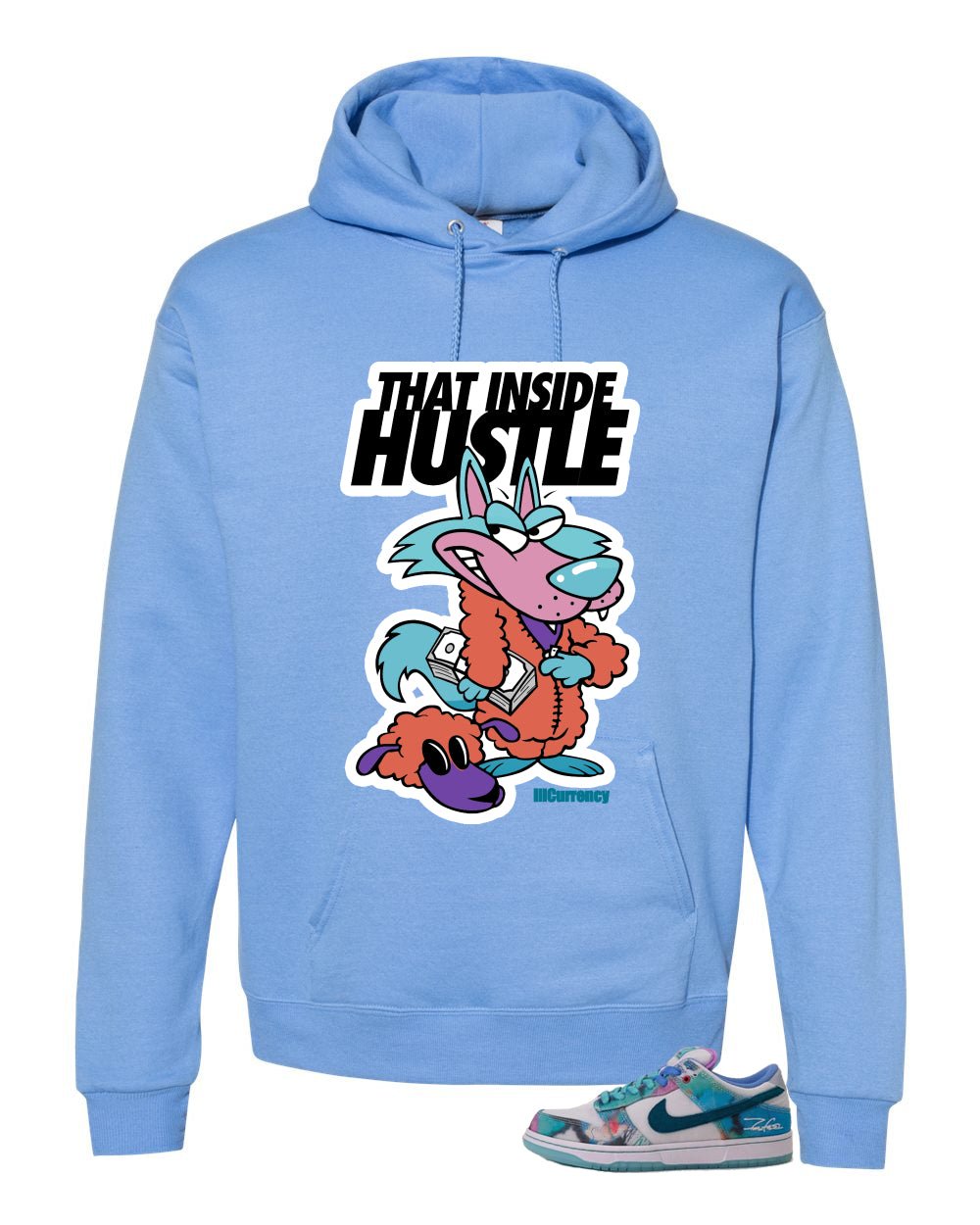 Futura Laboratories x Nike SB Dunk Low Carolina Blue T-Shirt (Inside Hustle)| illcurrency