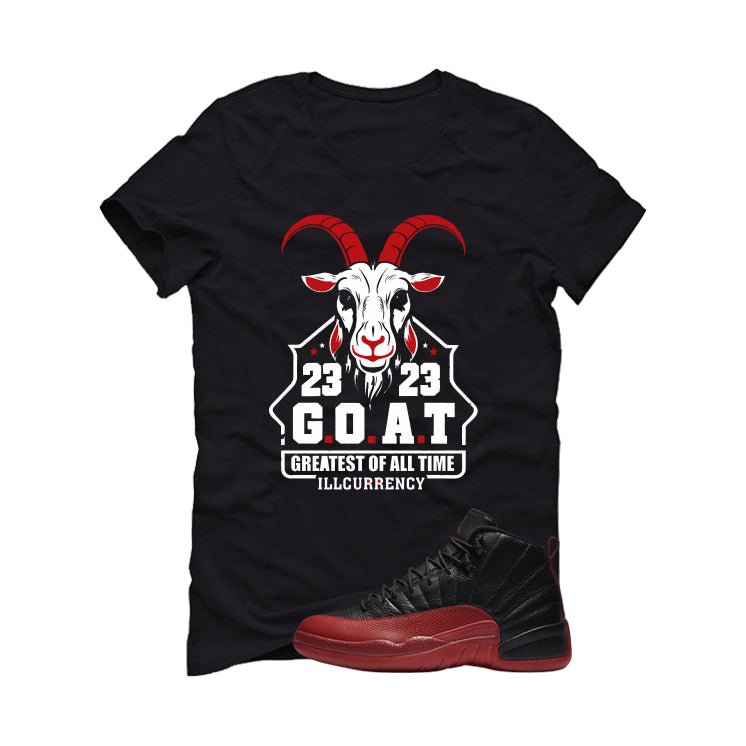 Air Jordan 12 Flu Game 2025 Black T-Shirt (GOAT 23)| illcurrency