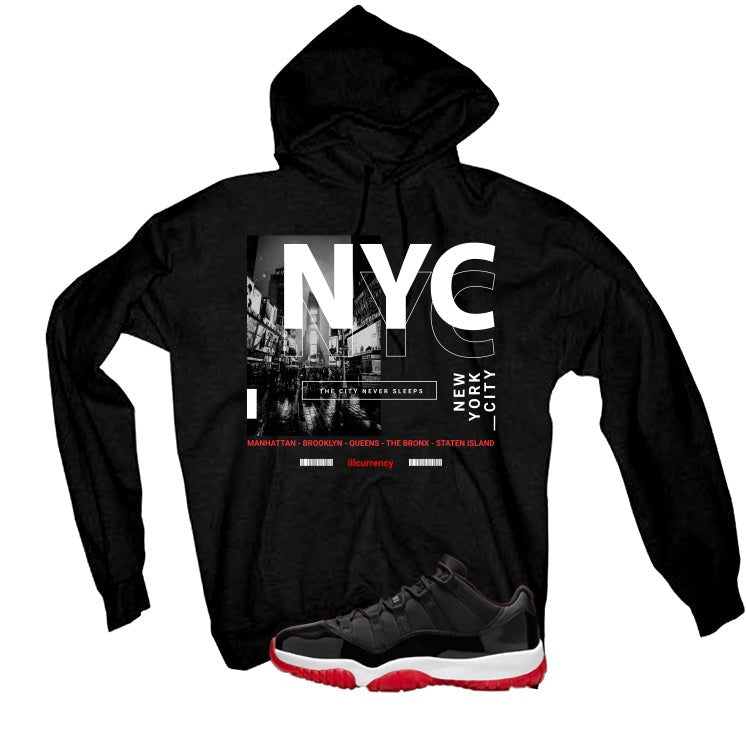 Air Jordan 11 Low Bred Black T-Shirt (City Never Sleeps)| illcurrency