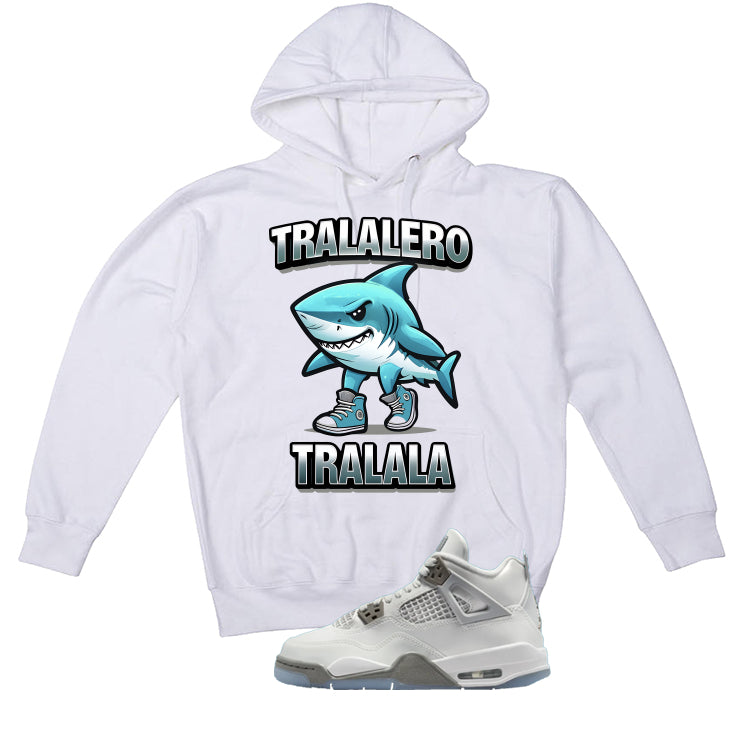 Air Jordan 4 GS Blue Chill Matching T-Shirt, Sweatshirts & Hoodies White T-Shirt (Tralalero Tralala)| illcurrency