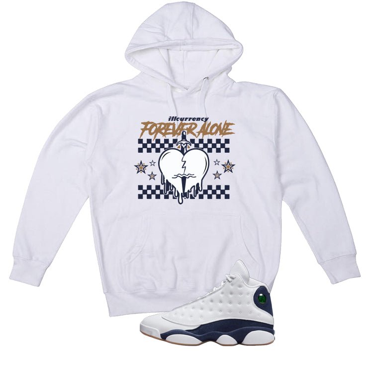 Air Jordan 13 Midnight Navy White T-Shirt (Forever Alone)| illcurrency