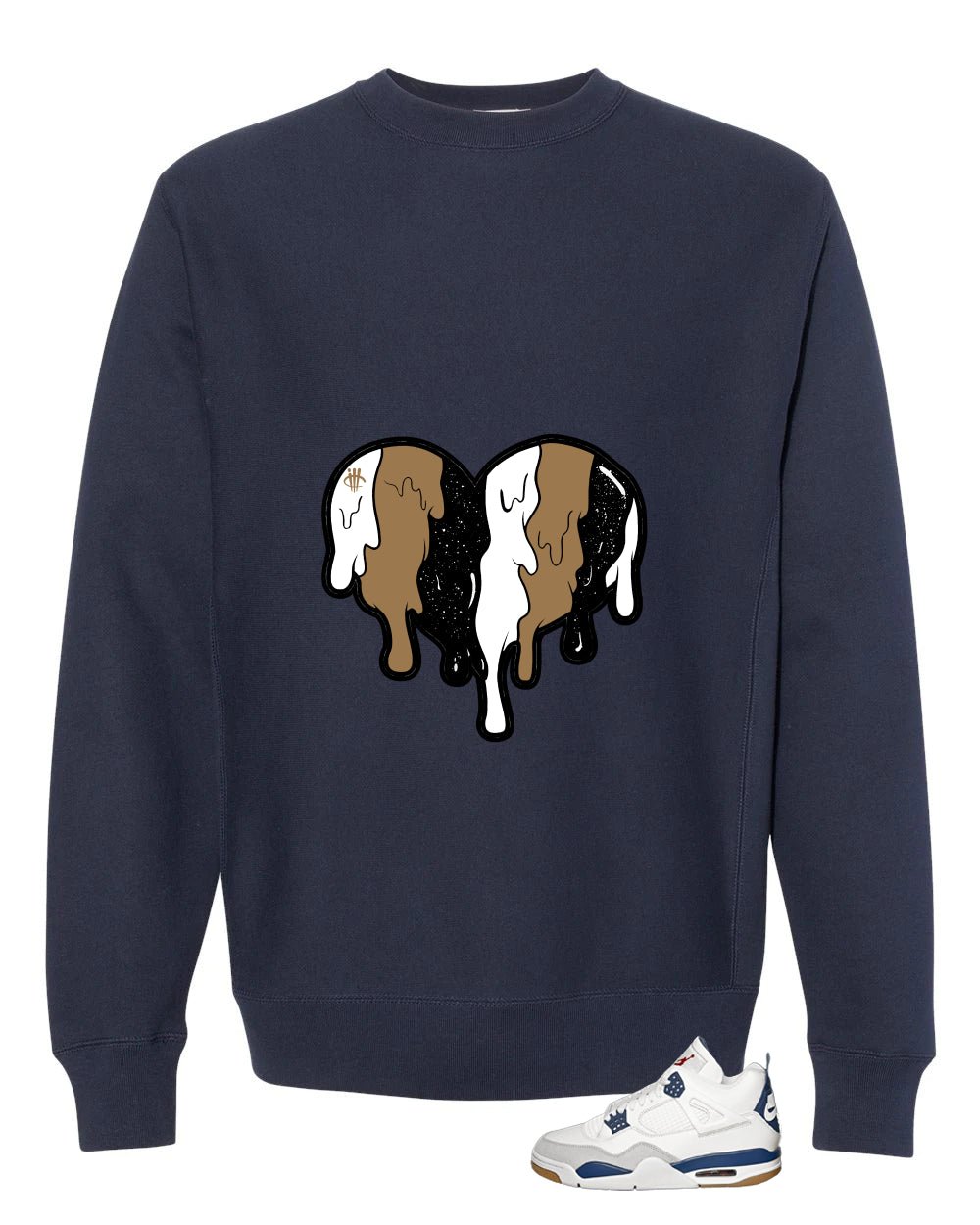 Nike SB x Air Jordan 4 Navy Navy Blue T-Shirt (Heart)| illcurrency