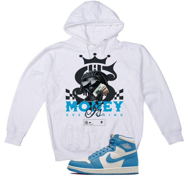 Air Jordan 1 High OG UNC Reimagined White T-Shirt (Money Is Everything)| illcurrency