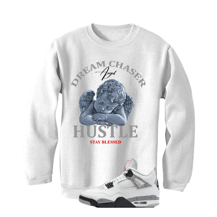 Air Jordan 4 White Cement White T-Shirt (Dream Chaser Angel)| illcurrency