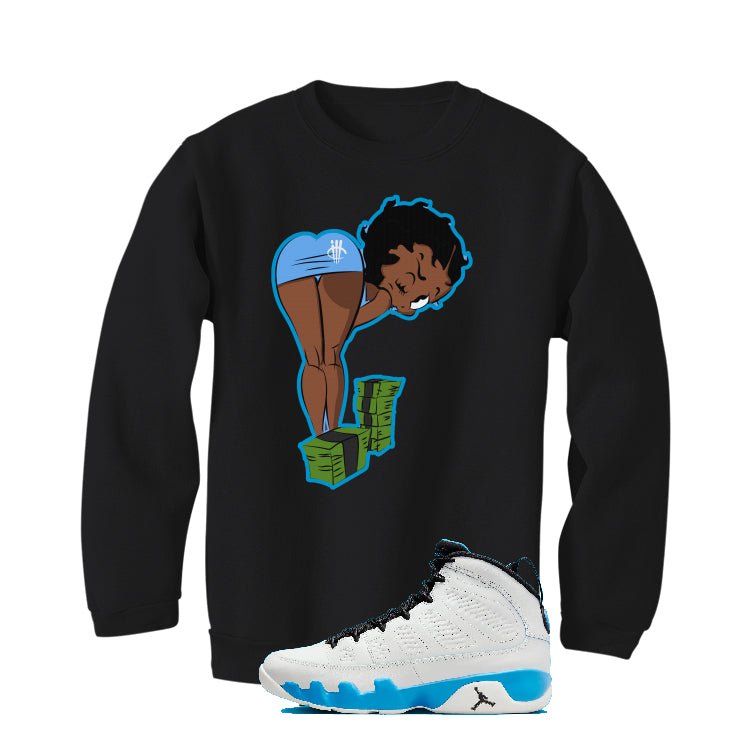 Air Jordan 9 “Powder Blue” | illcurrency Black T-Shirt (BOO)