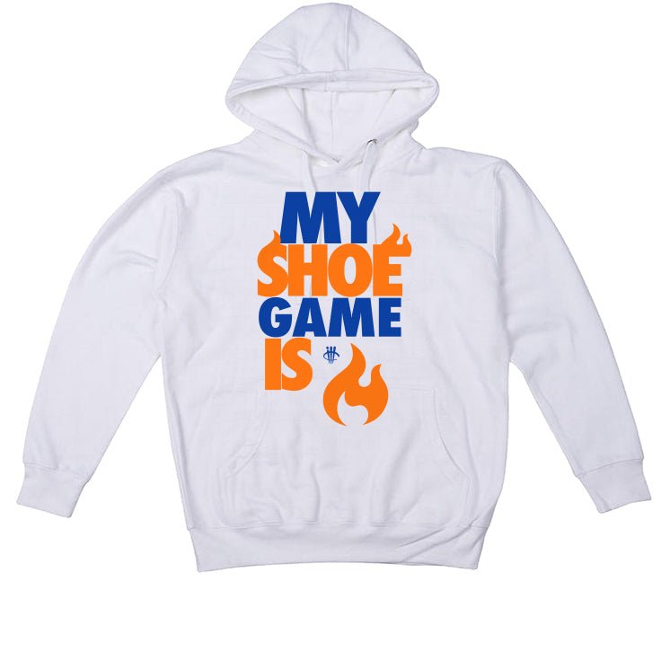 Nike Dunk Low "Knicks" | ILLCURRENCY White T-Shirt (MY SHOE GAME)