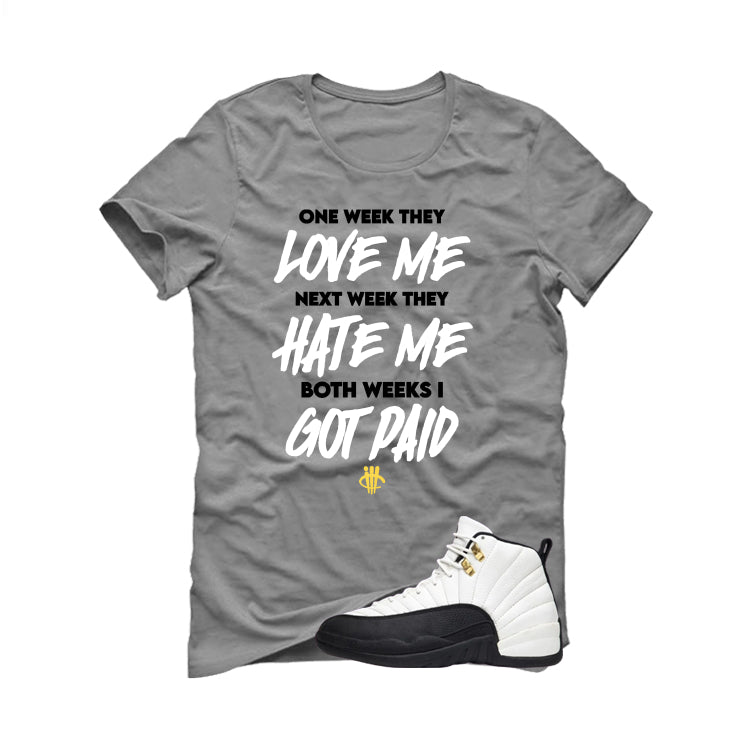 Air Jordan 12 Taxi Matching T-Shirt, Sweatshirts & Hoodies Grey T-Shirt (Paid)| illcurrency