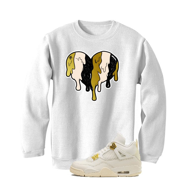 Air Jordan 4 WMNS “Metallic Gold” | illcurrency White T-Shirt (Heart)